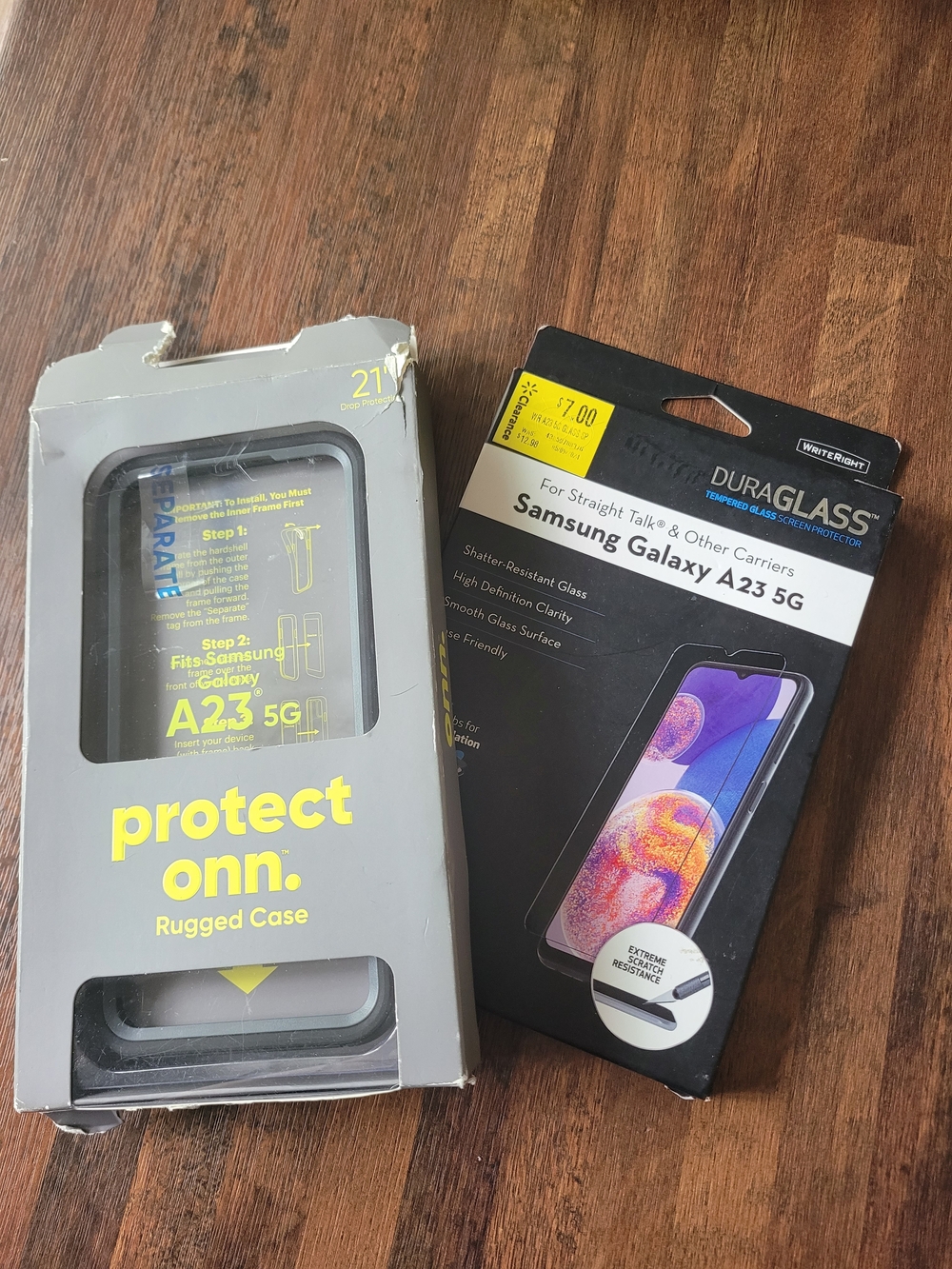 Ring Black Rugged Case Abd Duraglass Screen Protector for Samsung Galaxy A23 5G